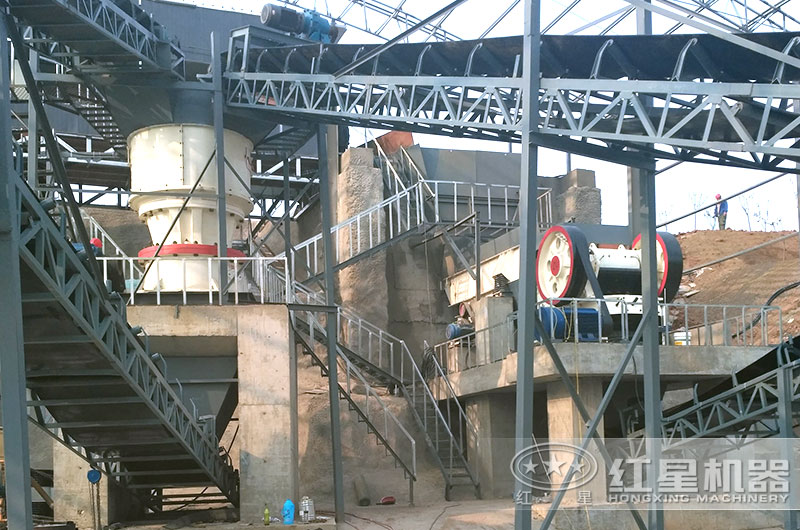 河北客戶固定破碎生產(chǎn)線實拍圖