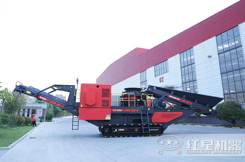 履帶式移動(dòng)破碎站圖片，主機(jī)圓錐破