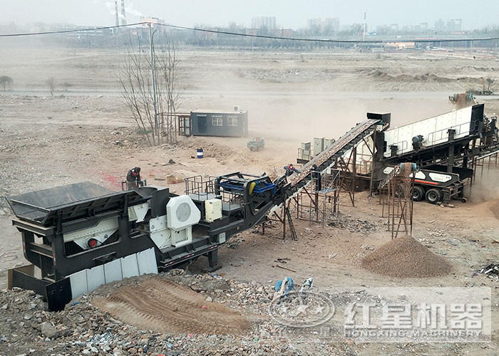 流動石子破碎機客戶生產現場