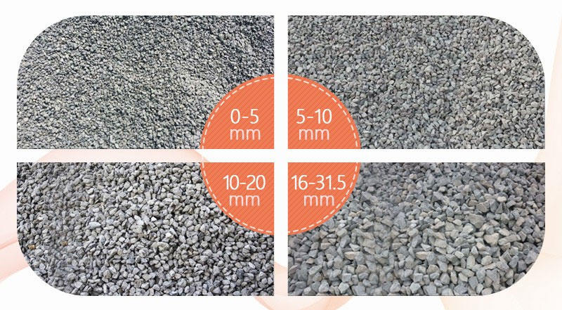 經(jīng)制砂機處理后的幾種人工骨料展示