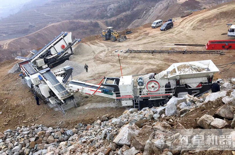 無聲無塵大型移動石子破碎機生產現場